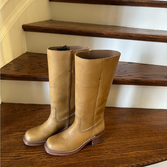 Free People Frye Campus 14L Calf Boots 7 banana tan - Picture 4 of 8
